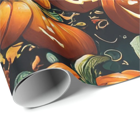 Pumpkin Patch Extravaganza Wrapping Paper Geschenkpapier (Rolleneckpunkt)