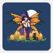 Pumpkin Patch Fairy Quadratischer Aufkleber (Vorderseite)