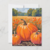 Pumpkin Patch Fall Foliage Feiertagskarte (Vorderseite)