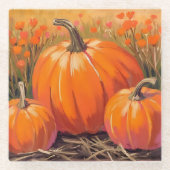 Pumpkin Patch Fall Foliage Glasuntersetzer (Vorderseite)