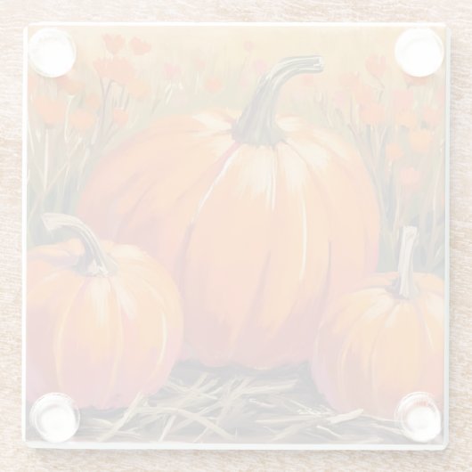 Pumpkin Patch Fall Foliage Glasuntersetzer (Rückseite)