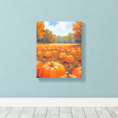 Pumpkin Patch Fall Watercolor Painting Leinwanddruck (Insitu (Holzboden))