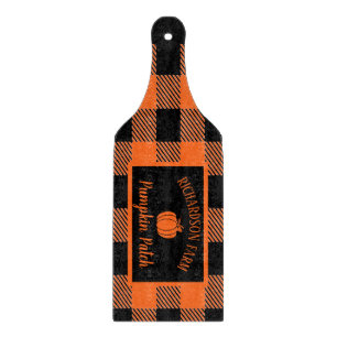 Pumpkin Patch Familienname Halloween Herbst Schneidebrett