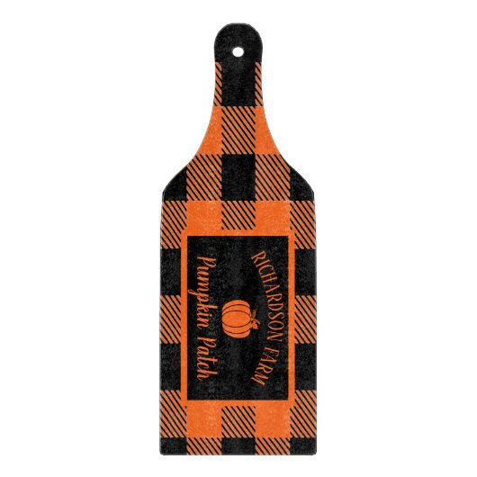 Pumpkin Patch Familienname Halloween Herbst Schneidebrett (Vorderseite)
