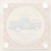 Pumpkin Patch Farm Rustic Fall Karierter Vintager  Glasuntersetzer (Rückseite)