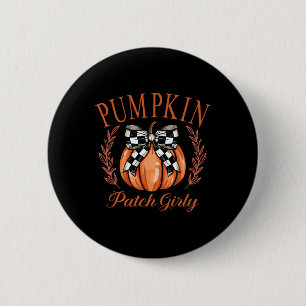 Pumpkin Patch Girated Coquette Bow Thanksg Button