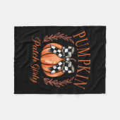 Pumpkin Patch Girated Coquette Bow Thanksg Fleecedecke (Vorderseite (Horizontal))