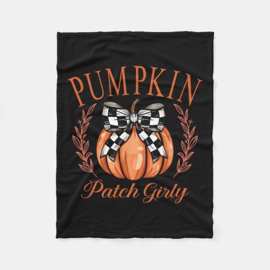 Pumpkin Patch Girated Coquette Bow Thanksg Fleecedecke (Vorderseite)