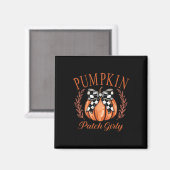 Pumpkin Patch Girated Coquette Bow Thanksg Magnet (Vorderseite/Rückseite)