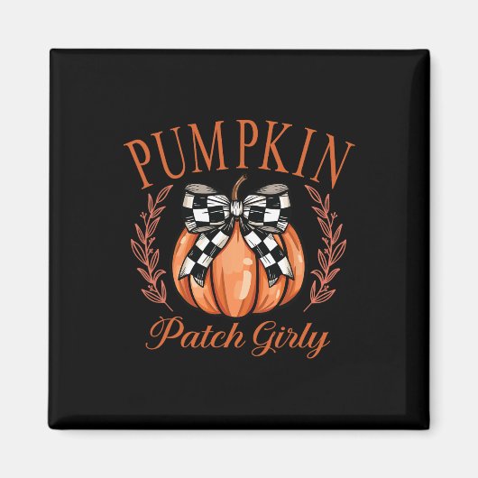 Pumpkin Patch Girated Coquette Bow Thanksg Magnet (Vorne)