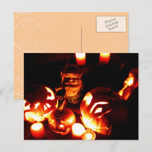 Pumpkin Patch Gnome III Postkarte (Vorne/Hinten)