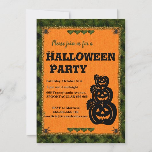 Pumpkin-Patch Halloween Einladung (Vorderseite)