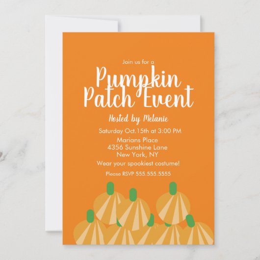 Pumpkin Patch Halloween-Herbstereignis-Flyer Einladung (Vorderseite)