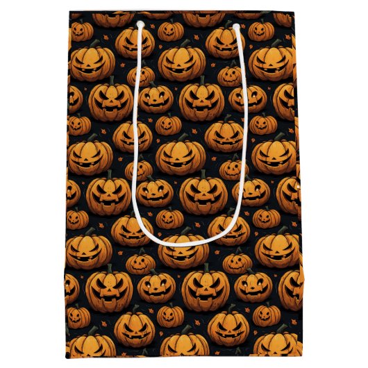 Pumpkin-Patch Halloween Mittlere Geschenktüte (Rückseite)