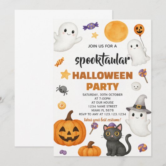 Pumpkin Patch Halloween-Party Einladung (Vorne/Hinten)