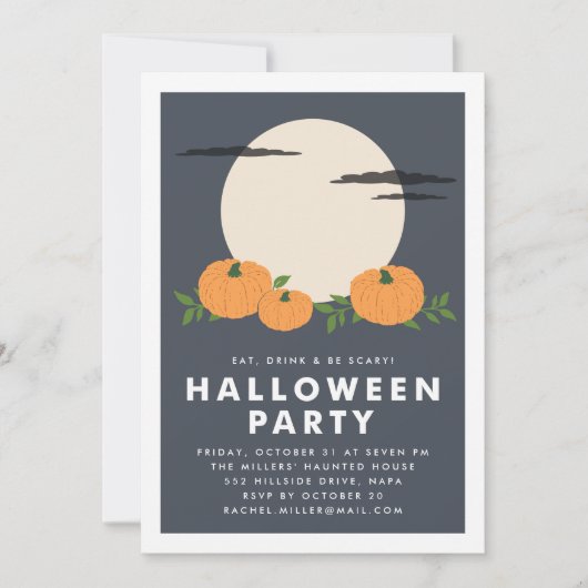 Pumpkin Patch Halloween-Party Einladung (Vorderseite)