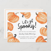 Pumpkin Patch Halloween-Party Einladungspostkarte (Vorne/Hinten)