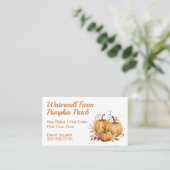 Pumpkin Patch Harvest Fall Themed Visitenkarte (Stehend Vorderseite)