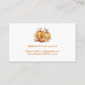 Pumpkin Patch Harvest Fall Themed Visitenkarte (Rückseite)