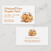 Pumpkin Patch Harvest Fall Themed Visitenkarte (Vorne/Hinten)