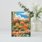 Pumpkin Patch Harvest Feiertagspostkarte (Stehend Vorderseite)