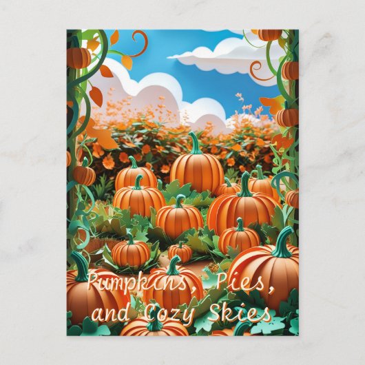 Pumpkin Patch Harvest Feiertagspostkarte (Vorderseite)