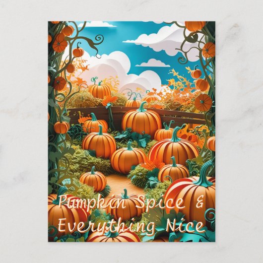 Pumpkin Patch Harvest Feiertagspostkarte (Vorderseite)