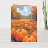 Pumpkin Patch Herbst Erntedank Watercolor Karte (Rückseite)