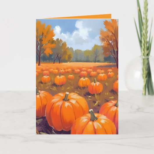 Pumpkin Patch Herbst Erntedank Watercolor Karte (Vorderseite)