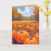Pumpkin Patch Herbst Erntedank Watercolor Karte (Gelbe Blume)