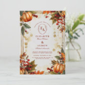 Pumpkin Patch Herbst-Hochzeit Einladung (Stehend Vorderseite)