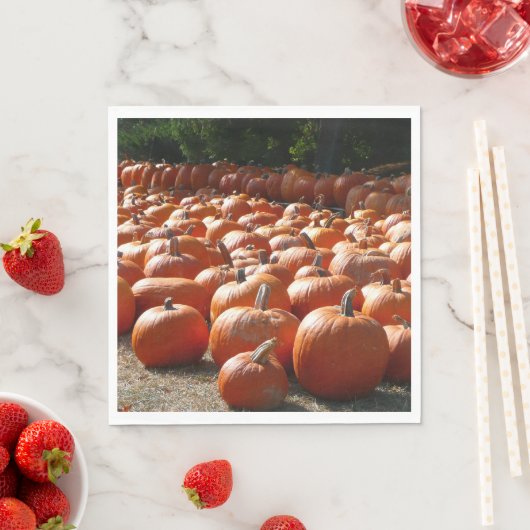 Pumpkin Patch Herbsternte Fotografie Serviette (Beispiel)