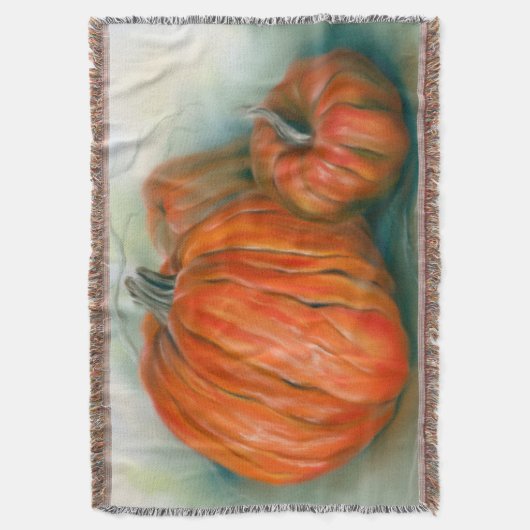 Pumpkin Patch Herbsttrio Pastel Art Decke (Vorderseite Vertikal)