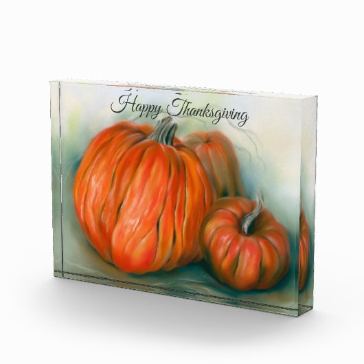 Pumpkin Patch Herbsttrio Pastel Art Erntedank Fotoblock (Rechts)