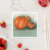 Pumpkin Patch Herbsttrio Pastel Art Erntedank Serviette (Beispiel)