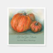 Pumpkin Patch Herbsttrio Pastel Art Erntedank Serviette (Vorderseite)