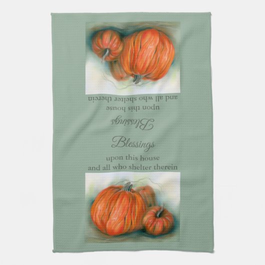 Pumpkin Patch Herbsttrio Pastel Art Geschirrtuch (Vertikal)
