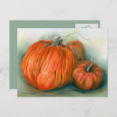 Pumpkin Patch Herbsttrio Pastel Art Postkarte (Vorne/Hinten)