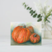 Pumpkin Patch Herbsttrio Pastel Art Postkarte (Stehend Vorderseite)
