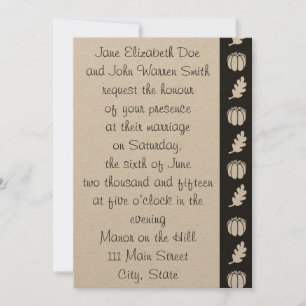 Pumpkin Patch in Black Wedding Einladung