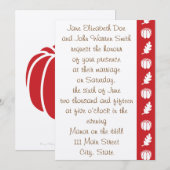 Pumpkin Patch in Cherry Wedding Einladung (Vorne/Hinten)