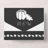 Pumpkin Patch in Schwarz All In One Einladung (Rückseite)