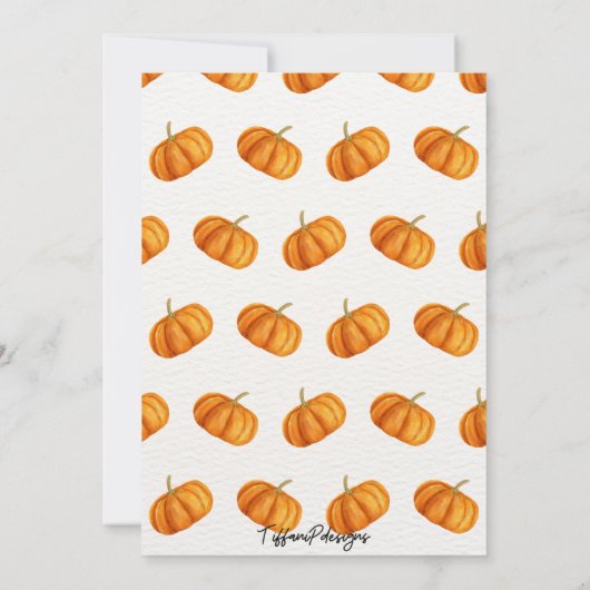 Pumpkin Patch Kinderdusche Einladung (Rückseite)