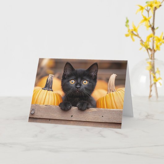 Pumpkin Patch Kitten Karte (Gelbe Blume)