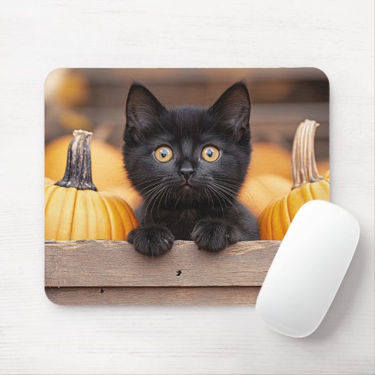 Pumpkin Patch Kitten Mousepad (Mit Mouse)
