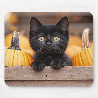 Pumpkin Patch Kitten Mousepad