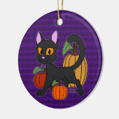 Pumpkin Patch Kitty Cat Keramik Ornament (Links)