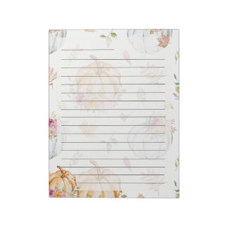 Pumpkin Patch Letter Notepad – Autumn Stationery  Notizblock