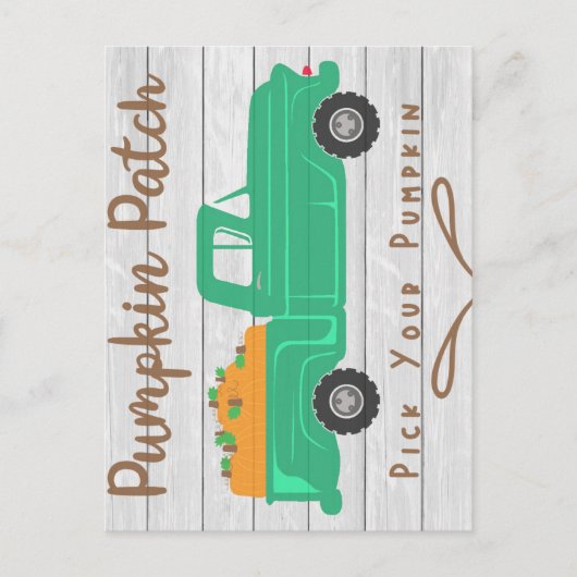 Pumpkin Patch mit Farm Truck von Pumpkins für den Postkarte (Vorderseite)