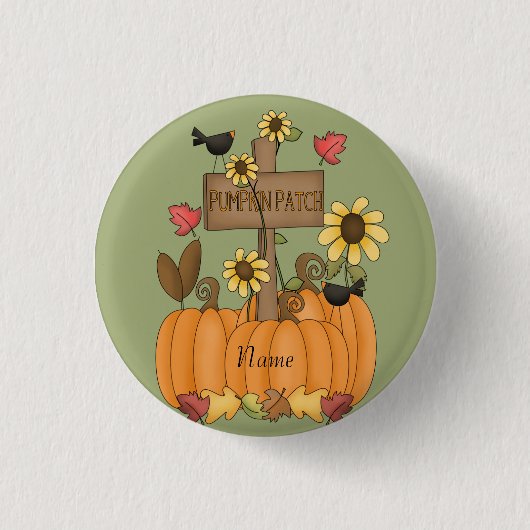 Pumpkin-Patch mit Namen Button (Vorderseite)
